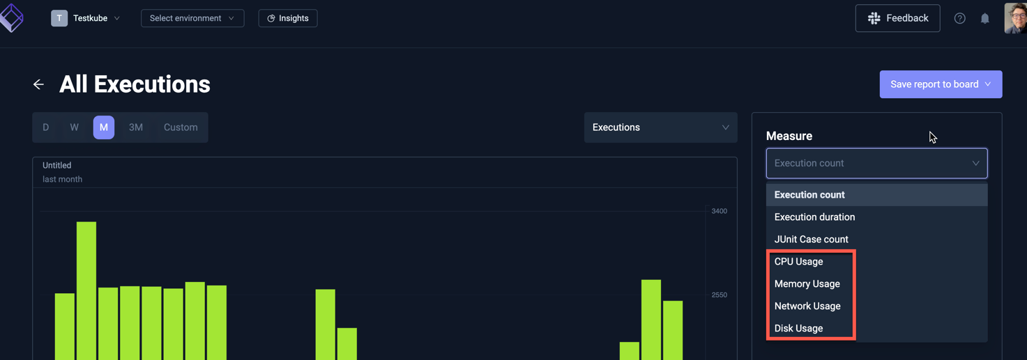 Resource Metrics in Insights
